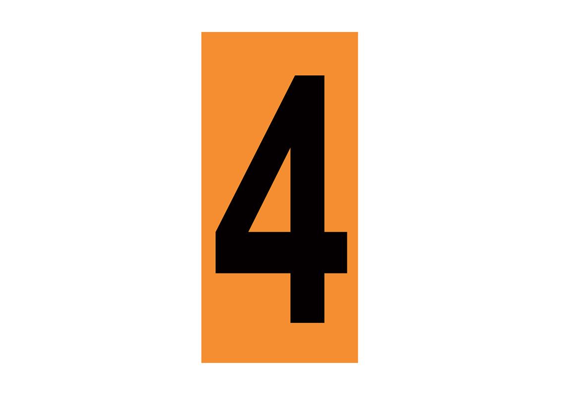 TIEFGEZOGENE ZAHL 4 142X80 MM